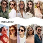 SOJOS Retro Aviator Sunglasses for Women Men,Trendy Rectangle Womens Mens Shades Sun Glasses SJ2202 White Grey