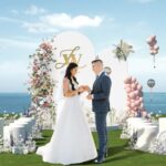 Wedding Arch Cover 2-Sided Round Top Spandex Arch Backdrop Cover (White, 7.2FT, 6FT)