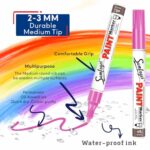 SAMFOGEI White Oil Based Paint Pens,Medium Tip Permanent Paint Markers, Never Fade Marker Pen,Quick Drying & Waterproof For Rock Painting,DIY Craft,Wood,Glass,Plastic,Mugs,and More?Set of 2?