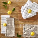 KitchenAid Albany Kitchen Towel 4-Pack Set, Milkshake Tan/White, 16″x26″