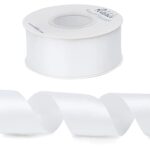 Ribbli White Double Faced Satin Ribbon,1-1/2” x Continuous 25 Yards,Use for Bows Bouquet,Gift Wrapping,Wedding,Floral Arrangement
