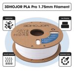 3DHoJor PLA Pro Filament 1.75mm White,PLA Plus Filament, Odor Free, Clog Free 3D Printer Filament,1kg Cardboard Spool (2.2lbs), Dimensional Accuracy +/- 0.03 mm, Fit Most FDM 3D Printer