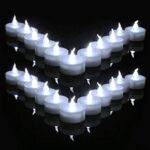 Anziner Led tealights,24 Pack Flameless Candles Lights Realistic Flickering Battery Operated Led Tea Lights Candles for Christmas,Wedding, Birthday, Halloween Gifts Home Decoration in Cool White