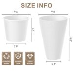 Kante Tall Round Planter Set of 2, 15 Inch Tall Decorative Planter Pots for Outdoor Indoor Garden Patio Front Porch (White)