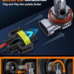 SEALIGHT ????+??? Bulbs Combo, ???/??/?? ????/??? Bulbs 15,000RPM Cooling Fan, Cool White Light, 5-Min Fast Installation, Pack of 4