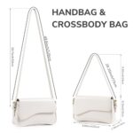 Sightor Shoulder Bag for Women, PU Leather Crossbody Bag Clutch Purse with 2 Adjustable Straps Hobo Bag Y2K Trendy Saddle Bag (White)
