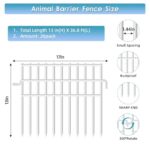 37ft (L) X 13in (H) Garden Animal Barrier Fence, 26 Pack No Dig Dog Fence Border, 1.44in Gap Decorative Fences, Rustproof Metal Wire Garden Border Fence for Dog, Rabbits Ground Stakes, White