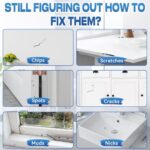 White Touch Up Paint, Multi-Surface Touch Up Paint Pen for Chips and Scratches, White Paint for Walls, for Wall Enamel Furniture Appliance Porcelain Cabinet Bath (Semi-Gloss)