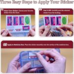 Large Pill Organizer with Medicine Labels, Travel Daily Pill Container, Mini Medication Organizer, 7-Day Pill Case, Set of 3 (Pink+White+Grey)