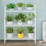 SORCEDAS Plant Stand Indoor Outdoor Plant Stands 3 Tier Metal Corner Plant Shelf Multiple Holder for Living Room Balcony Garden, White
