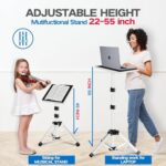 Projector Stand, 22 to 55 Inch Laptop Stand,Projector Tripod with Phone Holder,Tripod for Projector,DJ Equipment,Projector Stand for Outdoor Movies,Office, Home, Stage or Studio (White)