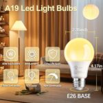 TJOY 6 Pack A19 LED Light Bulbs, 60 Watt Equivalent LED Bulb, Soft Warm White 2700K, Efficient 9W, E26 Standard Base, Non Dimmable Energy Saving Lightbulb, 800LM, 80 CRI, 120V, UL Listed