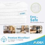 AIDEA White Microfiber Cleaning Cloths-8PK, Soft Absorbent Cleaning Rags, Lint-Free Streak-Free Microfiber Towels for House, Kitchen, Cars, Window (12in.x16in.)-8PK