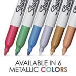 Sharpie Metallic Permanent Markers, Fine Point, Silver, 2 Count