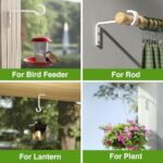 saffruff 6 Inch 2 Pack Heavy Duty Outdoor Plant Hangers for Hanging Baskets, Iron Hanging Plant Brackets, Metal Plant Wall Hooks for Lantern, Bird Feeder, Windchime, White