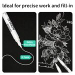 DEYONI 2pcs white Acrylic Paint Pens,0.7 mm extra Fine Tip,Water Based Acrylic Markers for Wood, Black Paper, Rock Painting, Stone