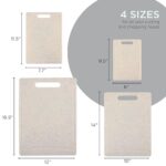 COOK WITH COLOR Non-Slip Cutting Board Set – Kitchen Essentials with Easy Grip Handle for Meat, Veggies, and Fruits, 4 Cutting Boards, White