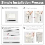 Goodpick Laundry Hamper with Wheels, 75L Hamper with Wheels, Clothes Hamper with Removable Wash Bag for Bedroom, Large Laundry Basket with Handle, White