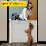 dearlomum Retractable Baby Gate,Mesh Baby Gate or Mesh Dog Gate,33″ Tall,Extends up to 71″ Wide,Child Safety Gate for Doorways,Stairs,Hallways,Indoor/Outdoor?White,33″x71″?