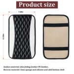 Car Center Console Cushion Pad, Universal Leather Waterproof Armrest Seat Box Cover Protector,Comfortable Car Decor Accessories Fit for Most Cars, Vehicles, SUVs (White)