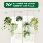Bamworld Hanging Planters for Indoor – 70in White Metal Rod Plant Hangers (Pot & Plant Not Included)