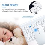 Wireless Keyboard and Mouse Ultra Slim Combo, TopMate 2.4G Silent Compact USB 2400DPI Mouse and Scissor Switch Keyboard Set with Cover, 2 AA and 2 AAA Batteries, for PC/Laptop/Windows/Mac – White