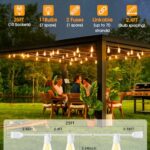 Larkvue 25FT Outdoor String Lights, Patio Lights with 10+1 2700K LED Dimmable Waterproof Outside Hanging ST38 Edison Bulbs for Backyard, White Cord