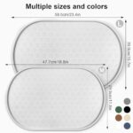KPWACD Pet Placemat for Dog and Cat, Anti-Slip Waterproof Dogs Feeding Bowl Mat Prevent Food and Water Overflow, Silicone Puppy Dish Mats Suitable for Small Medium Big Pets, White, 19″ * 12″