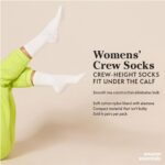 Amazon Essentials Women’s Casual Crew Socks, 6 Pairs, White, 6-9