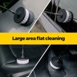 Holikme 6Pack Drill Brush Power Scrubber Cleaning Brush Extended Long Attachment Set All Purpose Drill Scrub Brushes Kit for Grout, Floor, Tub, Shower, Tile, Bathroom and Kitchen Surface White