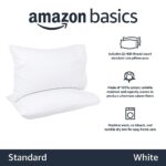 Amazon Basics 400 Thread Count Cotton Pillow Case, Standard, 30″ L x 20″ W, White – Set of 2, Pillows Not Included