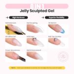 Beetles Builder Gel for Nails,30g Jelly White Sculpted Gel for Nail Extension & Building Apex UV LED Nail Lamp High Hardness Gel Nail Strengthener for Manicurist