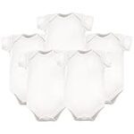 Hudson Baby Unisex Baby Cotton Bodysuits, White, 6-9 Months