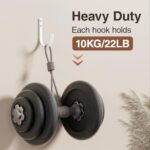 Josmimic Wall Hooks for Hanging Towel/Coat – 22LB Screw in Metal Hanger Wall Mount, for Outdoor, Closet, Door, Bathrooms, for Backpack, Robe, White 5 Pack