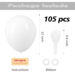 Voircoloria 105pcs White Balloons 12inch Party Balloons for Birthday Baby Shower Graduation Wedding Anniversary Party Decorations