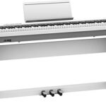 Roland FP-30X 88-Key Digital Piano – White Bundle with KSC-70 Stand, KPD-70 Three Pedal Unit, Bench, Online Lessons, Instructional DVD, and Austin Bazaar Polishing Cloth