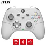 MSI FORCE GC300 WIRELESS WHITE PC Gamepad Controller – 2.4 GHz, Bluetooth, USB Type-C to A – Wired/Wireless, 600mAh Li-ion Battery (20h), Interchangeable D-Pad Covers, Dual Vibration Motors