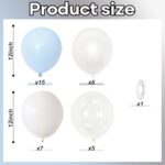 Pastel Blue and White Balloons, 12 Inch 35PCS Light Baby Blue Pearl White with Clear Latex Balloon for Boys Birthday Bachelorette Party Bridal Baby Shower Winter Holiday Party Decorations Supplies