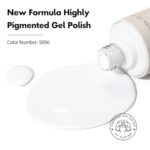 VENALISA White Gel Nail Polish, 1 Pcs White Gel Polish Color High Gloss Soak Off U V Nail Manicure Salon and DIY at Home Gifts for Women