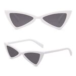 boqopod Clout Triangle Sunglasses Goggles Vintage Cateye Mod Style Retro Kurt Cobain Butterfly Glasses – White
