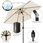Blissun 7.5 ft Patio Umbrella, Yard Umbrella, Outdoor Market Umbrella with Push Button Tilt Crank (Creamy White)
