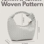 Woven Purse – Woven bags for women – Small Hobo Bags – Fashion Knotted Top Handle Handbags Clutch – Soft Vegan Leather White