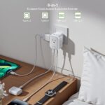 EPICKA Hybrid European Travel Plug Adapter, Foldable & Detachable Type C (EU) Visa Plug 8-IN-1 International Power Adapter with 4 USB Ports (2 USB-C PD 20W) – Travel Essentials for US to Europe, White