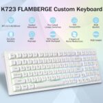 Redragon K723 Wireless Mechanical Gaming Keyboard Creamy, Hot Swappable Pre-lubed Linear Switches, Gasket Structure, Tri-Mode BT5.0/2.4GHz/USB-C, RGB Backlit, Custom for PC/Mac/PS/Xbox, White