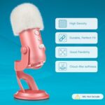 ZealSound Blue Yeti Pop Filter for Blue Yeti Microphone,Mic Foam Cover with Furry Windscreen Muff windshield for ZealSound K66/Yeti/Yeti X/Nano/Yeti Pro/AM8/SoloCast and More USB Mics (White)