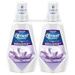 Crest Mouthwash/Mouth Rinse, 3D White Brilliance Whitening, Alcohol Free, Clean Mint, 2x1L (33.8 fl oz)