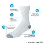 Amazon Essentials Men’s Cotton Crew Socks – Comfortable, Durable, Half-Cushioned, 10 Pairs, White, 8-12