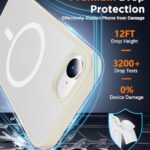 SPIDERCASE Designed for iPhone 16e Case, Magnetic Translucent with 2PCS Tempered Glass Screen Protector Anti-Fingerprint Anti-Scratch Phone Case,Antique White