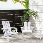GARDENSTAR Adirondack Square Outdoor Side Table,2-Tier Storage Patio Side Table, HDPE End Tables for Backyard Pool Porch Garden Lawn(White)