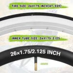 WEEROCK 26 Inch Bike Tire 26 x 1.75(47-559) Two Pack Bicycle White Wall Side Tires with 2 Inner Tubes Folding Bead Tires Compatible with 26″ City Bike, Lady Bicycle, Cruiser Bikes